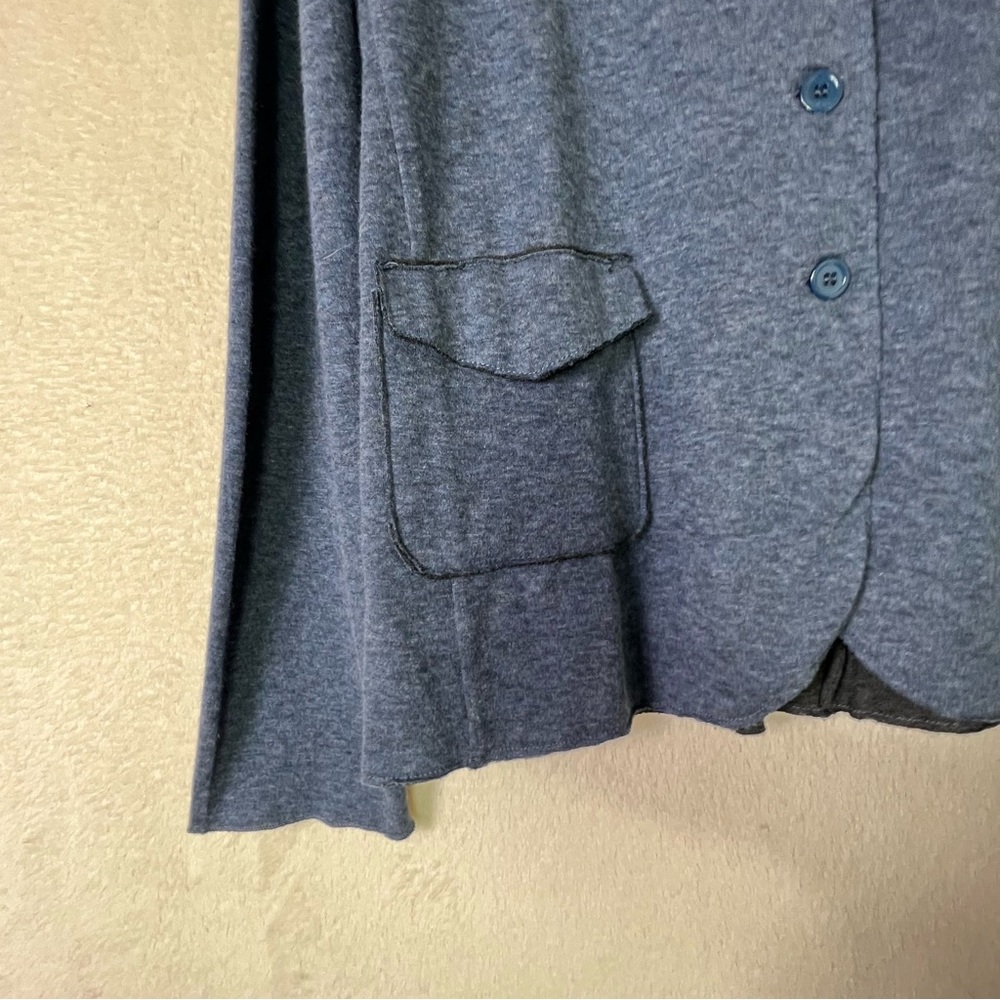 Majestic Filatures Cotton & Cashmere Blue Soft Blazer Cardigan Size 4 - Picture 6 of 7